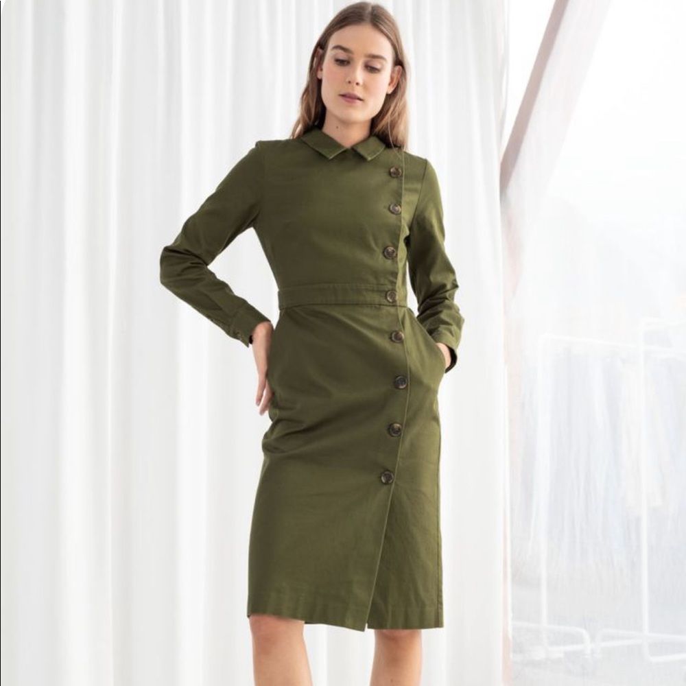 & Other Stories Utilitarian Midi Dress Size 0
